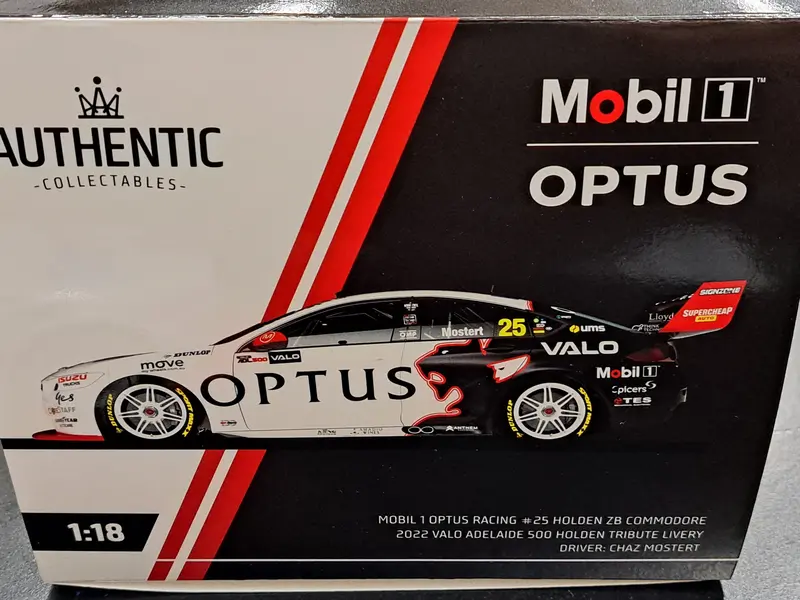 1/18 2022 Authentic Mobil 1 Optus Racing #25 Mostert 500 Holden Tribute Livery 2