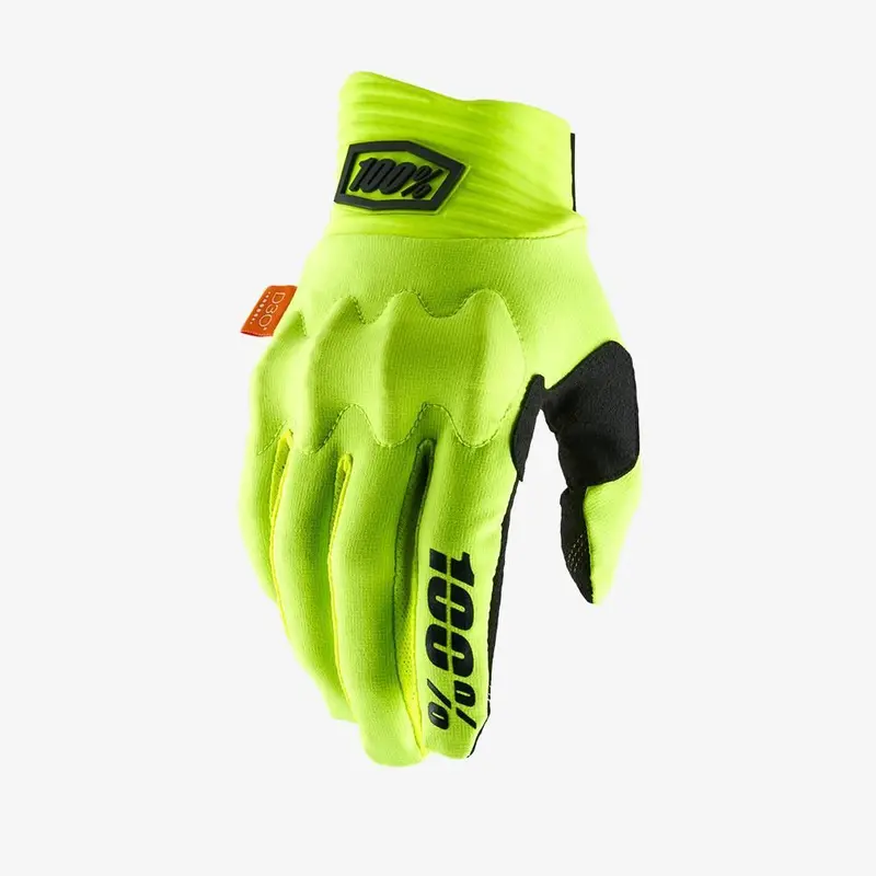 100% Cognito D30 Race Gloves - Fluo Yellow/Black 1