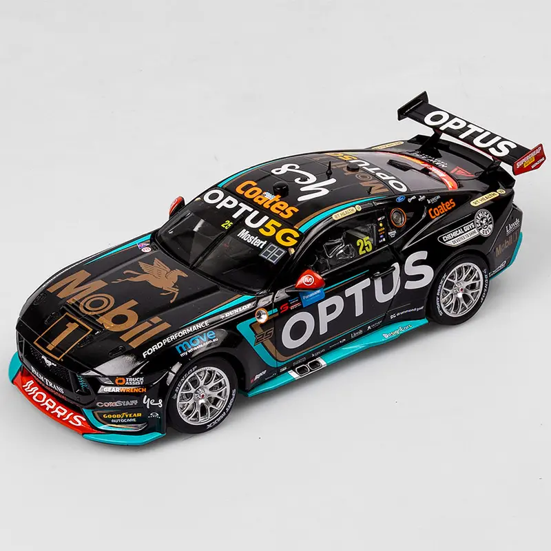 1:18 Mobil 1 Optus Racing #25 Ford Mustang Gt - 2024 Sydney Supernight Clean Sweep (Mobil 1 50Th Anniversary Gold Livery) 1