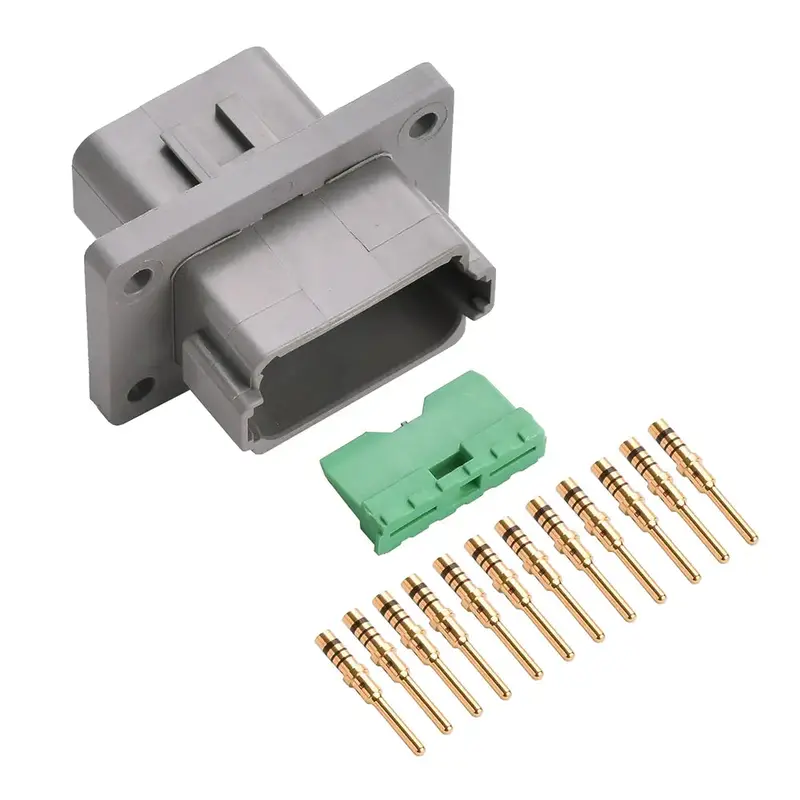 12-Way Deutsch Dt04-12Pa-L012 Flanged Receptacle Connector Kit (Gold Pins, 20-16 Awg) 1
