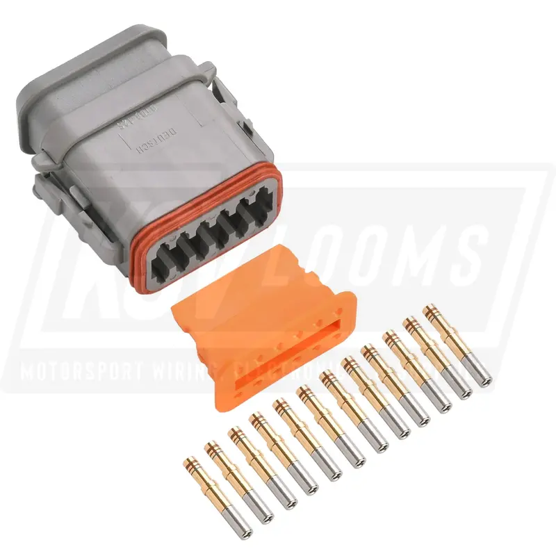 12-Way Deutsch Dt06-12Sa-E008 Plug Connector Kit (Gold Sockets, 20-16 Awg) 1