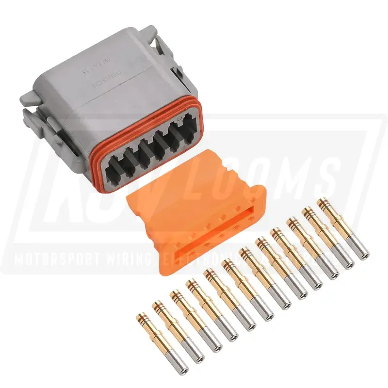 12-Way Deutsch Dt06-12Sa Plug Connector Kit (Gold Sockets, 20-16 Awg) 1