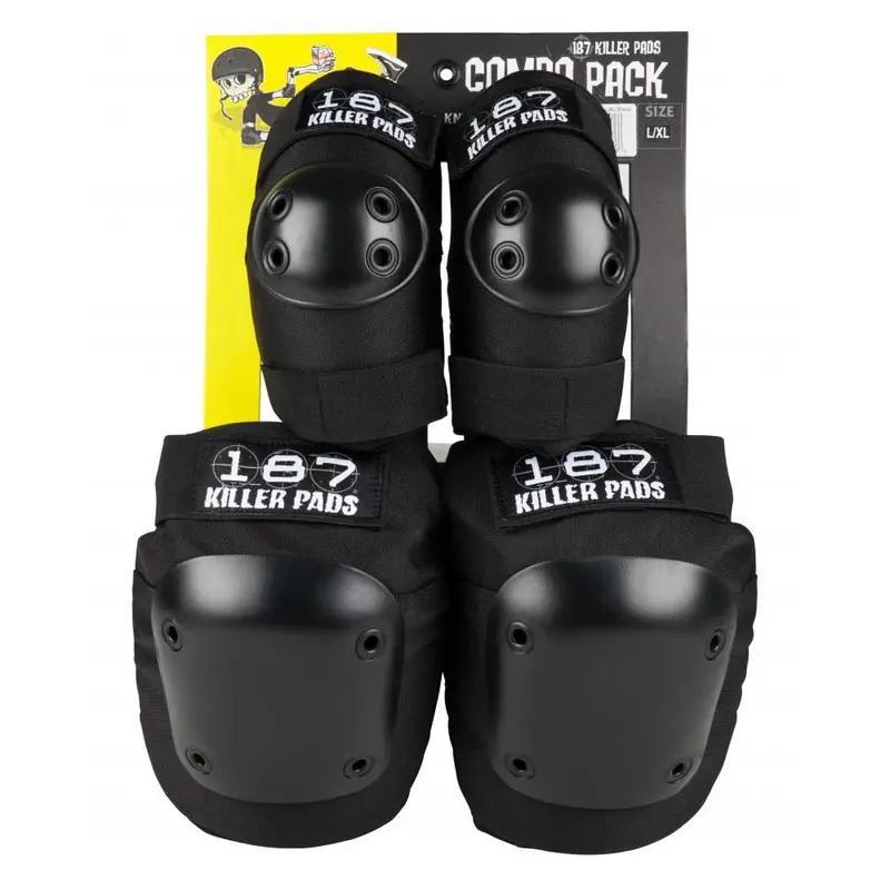 187 Killer Pads Combo Pack Knee And Elbow - Black 1