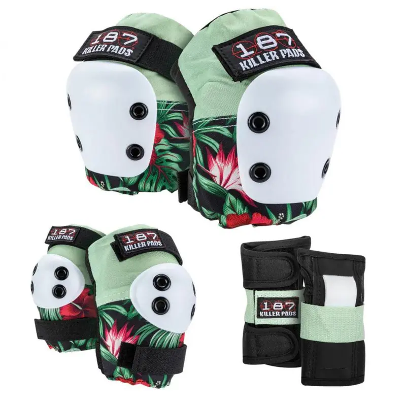 187 Killer Pads Jr. Six Pack Set - Hibiscus - Pink/ Green/ Black 1