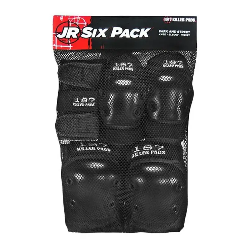 187 Killer Pads Osfa Jr. Six Pack Set - Black 1