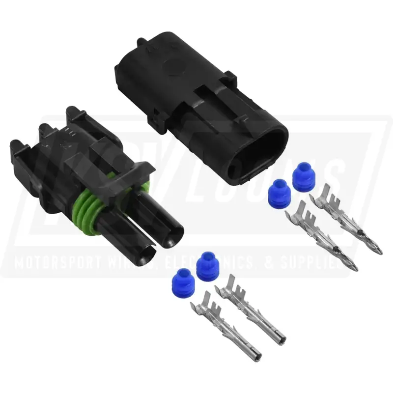 2-Way Connector Kit, Aptiv (Delphi) Weather-Pack (12-10 Awg) 1