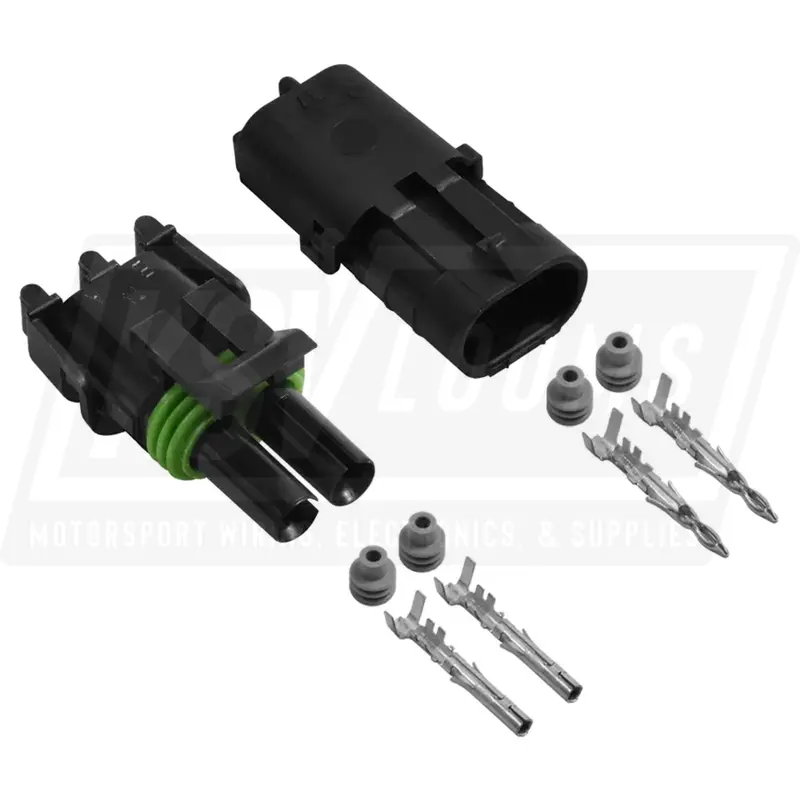 2-Way Connector Kit, Aptiv (Delphi) Weather-Pack (16-14 Awg) 1