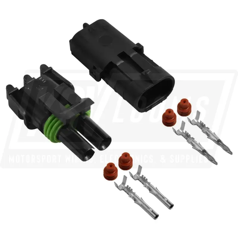 2-Way Connector Kit, Aptiv (Delphi) Weather-Pack (22-18 Awg) 1