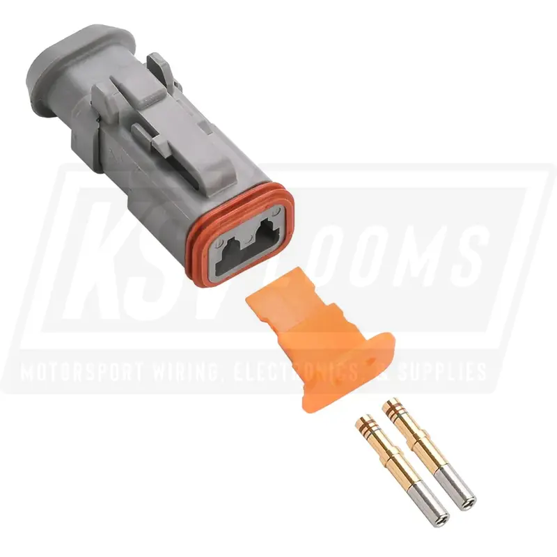 2-Way Deutsch Dt06-2S-E008 Plug Connector Kit (Gold Sockets, 20-16 Awg) 1