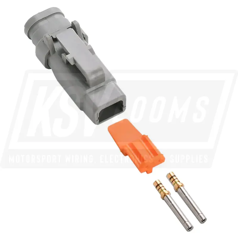 2-Way Deutsch Dtm06-2S-E007 Plug Connector Kit (Gold Sockets, 24-20 Awg) 1