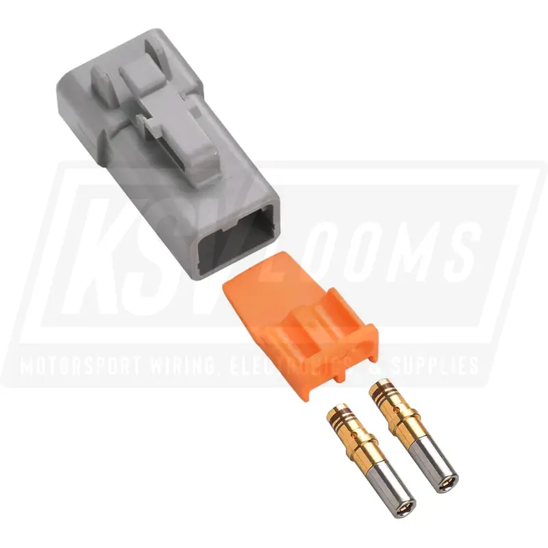 2-Way Deutsch Dtp06-2S Plug Connector Kit (Gold Sockets, 14-12 Awg) 1