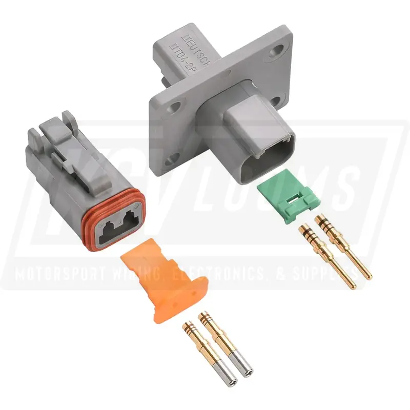 2-Way Mated Deutsch Dt Connector Kit, Dt04-2P-L012 And Dt06-2S (Gold, 20-16 Awg) 1