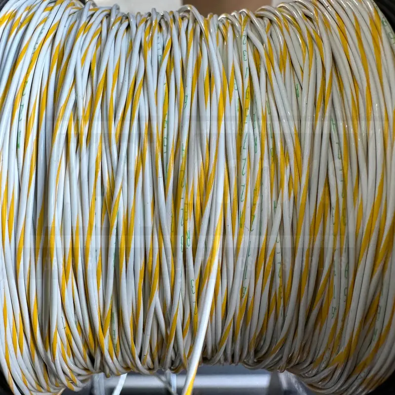 24 Awg White/Yellow Striped Tefzel Wire M22759/32-24-94 (Cut Length) 1