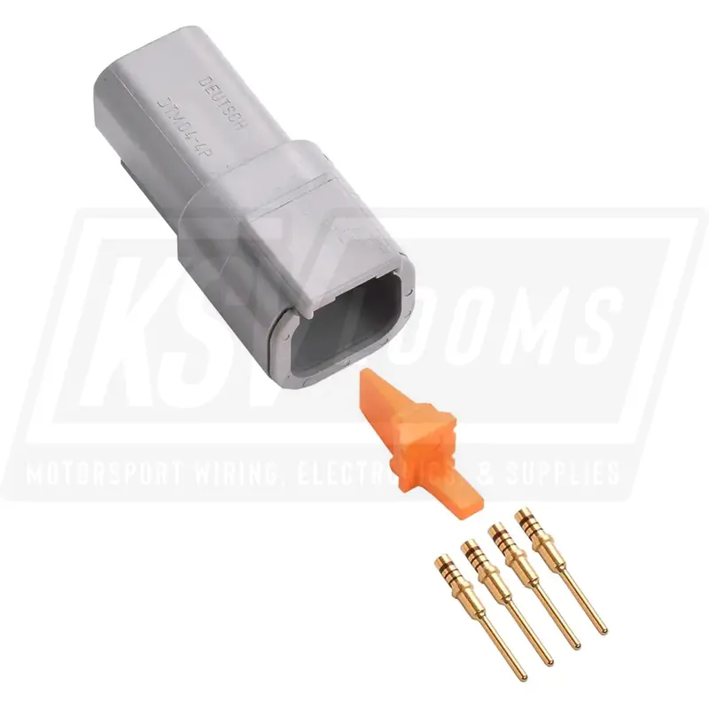 4-Way Deutsch Dtm04-4P Receptacle Connector Kit (Gold Pins, 24-20 Awg) 1