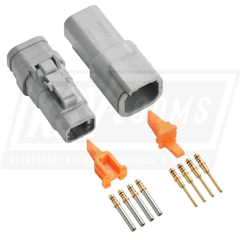 4-Way Mated Deutsch Dtm Connector Kit, Dtm04-4P And Dtm06-4S-E007 (Gold, 24-20 Awg) 1