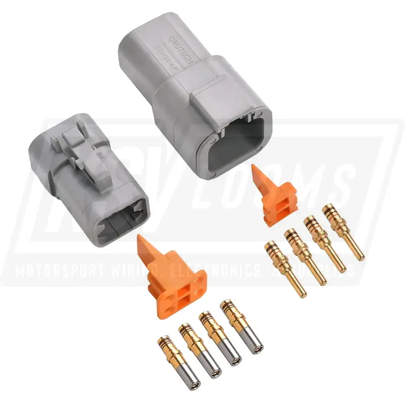 4-Way Mated Deutsch Dtp Connector Kit, Dtp04-4P And Dtp06-4S (Nickel, 14-12 Awg) 1