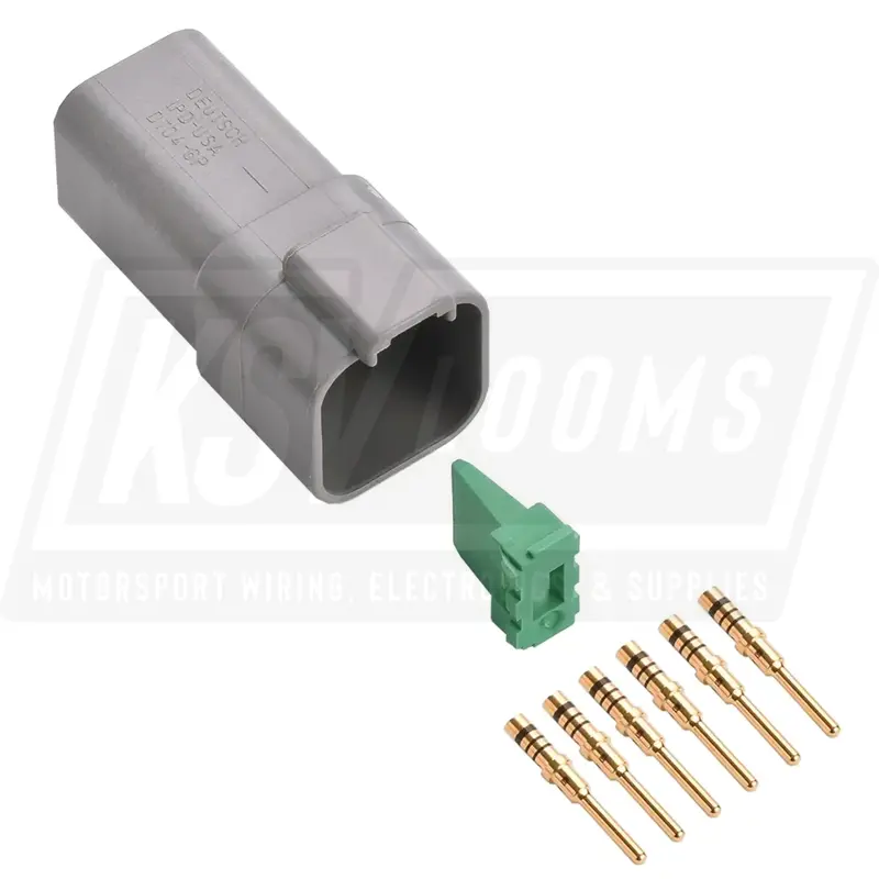 6-Way Deutsch Dt04-6P Receptacle Connector Kit (Gold Pins, 20-16 Awg) 1