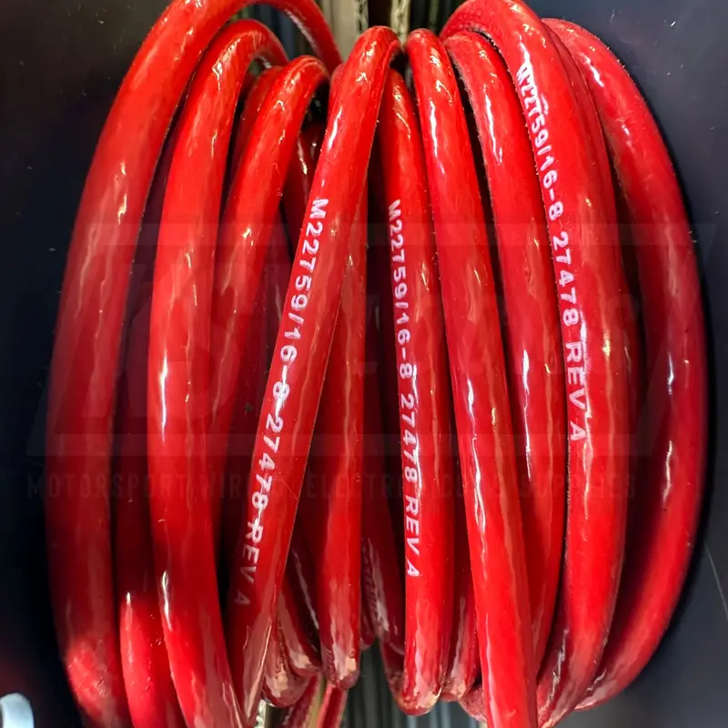 8 Awg Red Tefzel Wire M22759/16-8-2 (Cut Length) 1