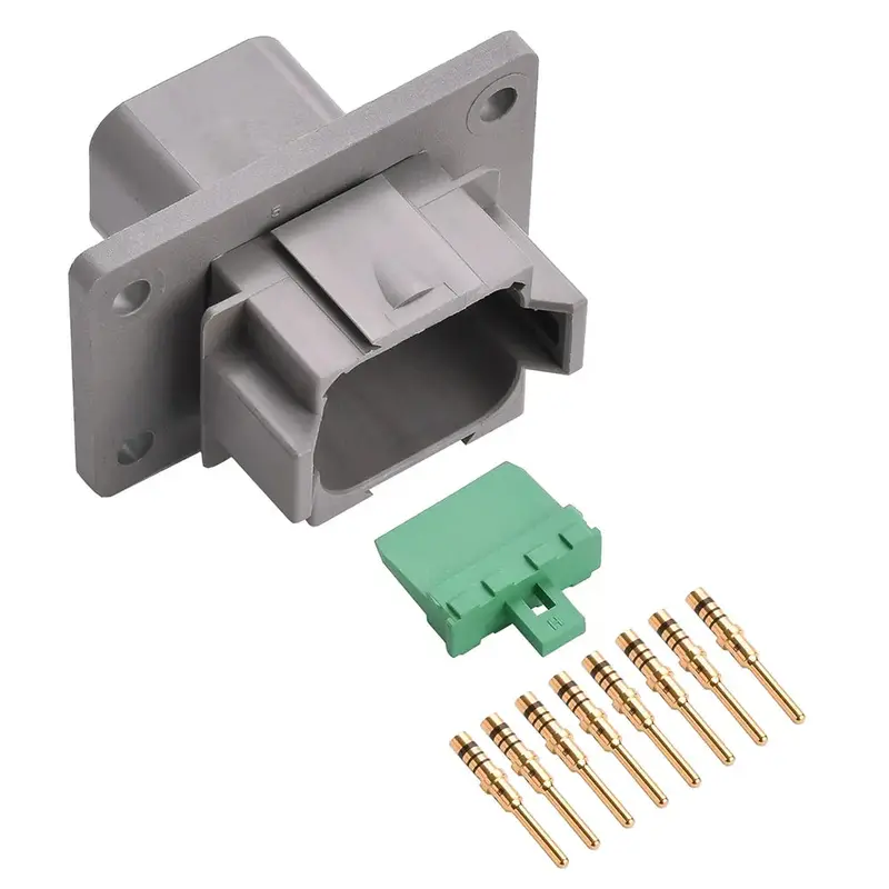 8-Way Deutsch Dt04-08Pa-L012 Flanged Receptacle Connector Kit (Gold Pins, 20-16 Awg) 1