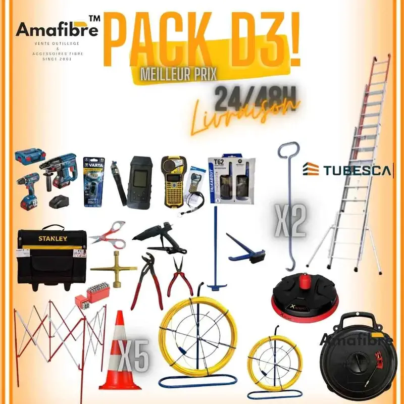 Amafibre - Pack D3 Fibre Optique | Fournisseur Matériel 48H (Sans Soudeuse) 1