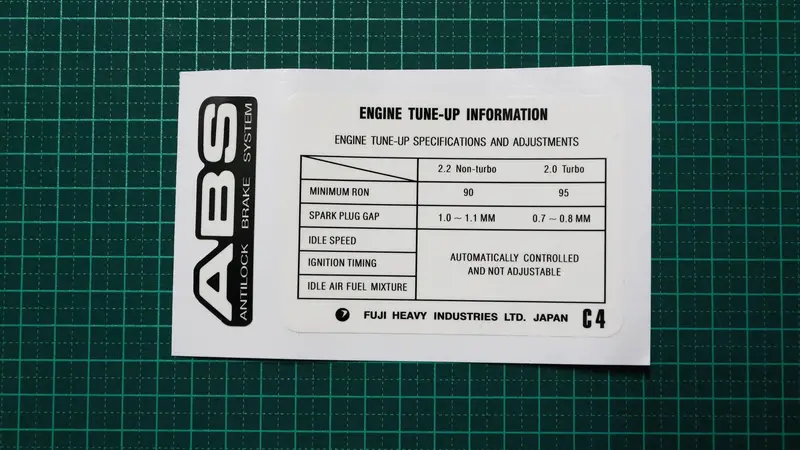 Australian Liberty Rs Turbo Tune Up (C4) And Abs Sticker 1