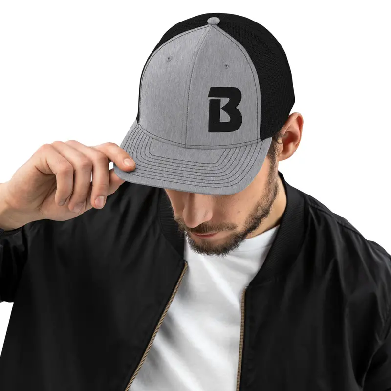 Banner 'B' Trucker Cap Grey 1