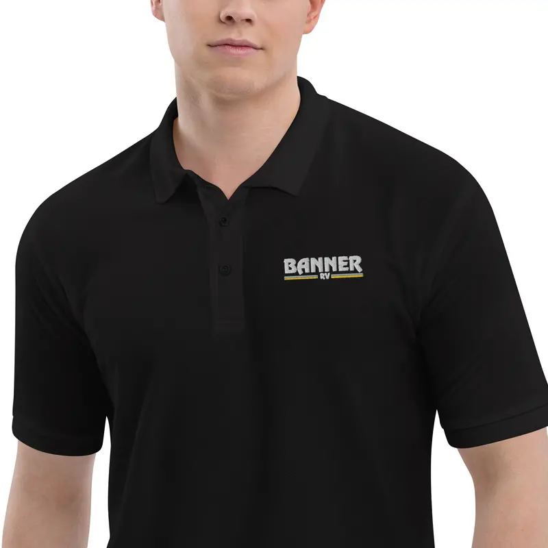 Banner Rv Men's Polyester Premium Polo - Black 1