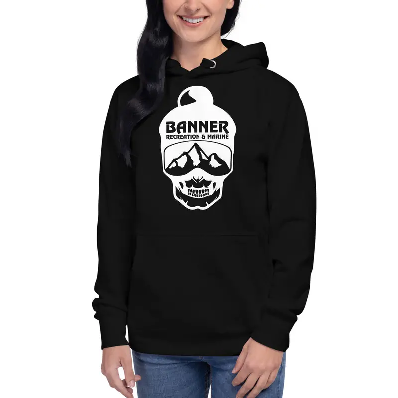 Banner Unisex Skull Hoodie - Black 1