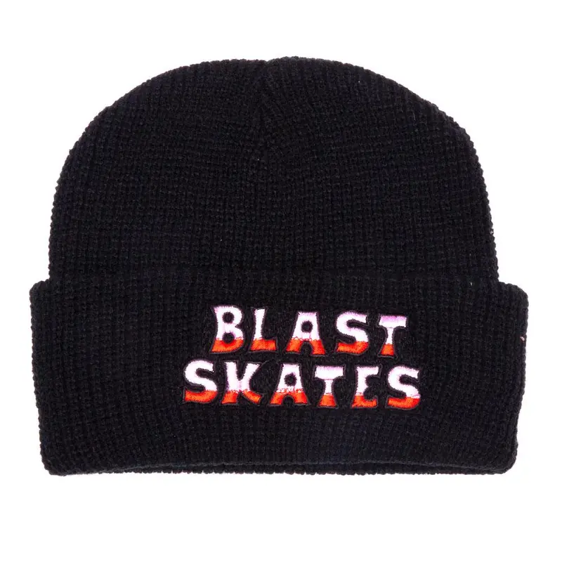 Blast Pau Embroidered Text Logo Beanie - Black 1
