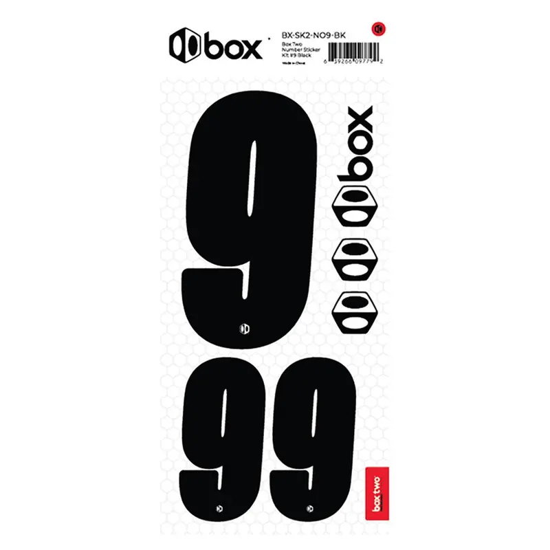 Box Two Number Sticker Kit - Black 1