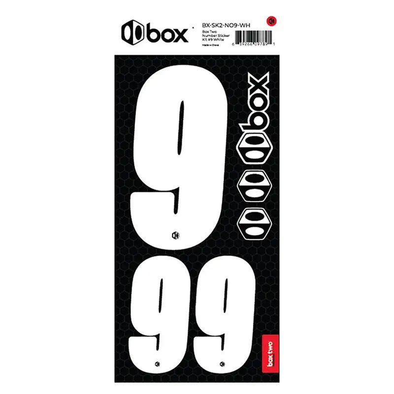 Box Two Number Sticker Kit - White 2