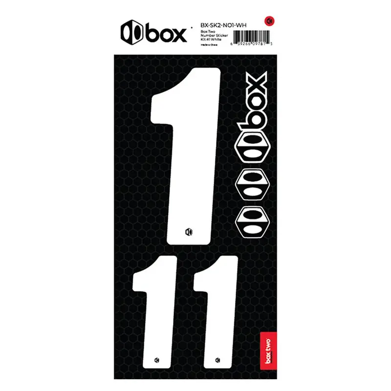 Box Two Number Sticker Kit - White 3