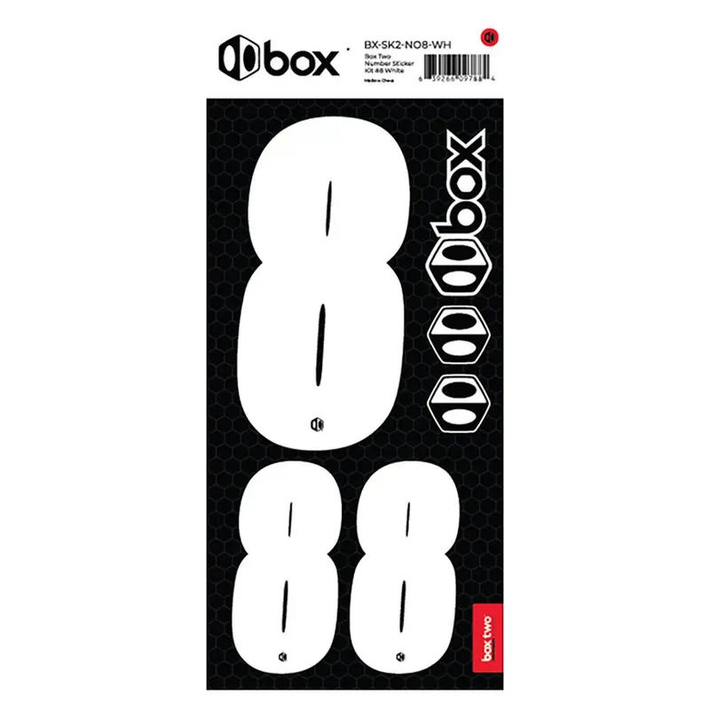 Box Two Number Sticker Kit - White 5