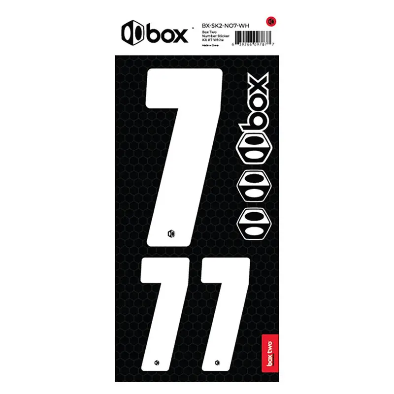 Box Two Number Sticker Kit - White 6