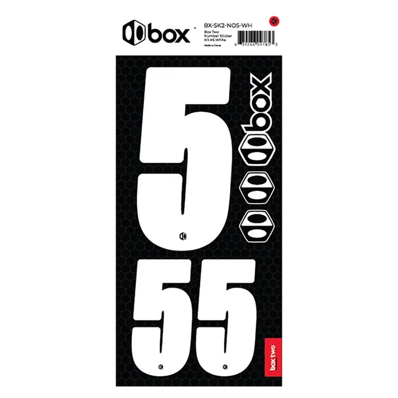Box Two Number Sticker Kit - White 7