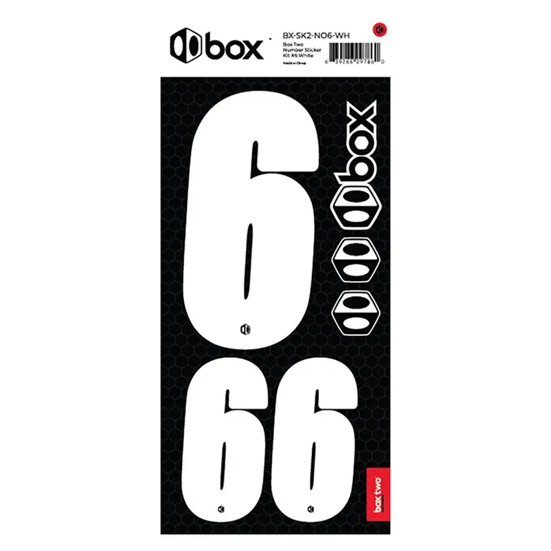 Box Two Number Sticker Kit - White 9