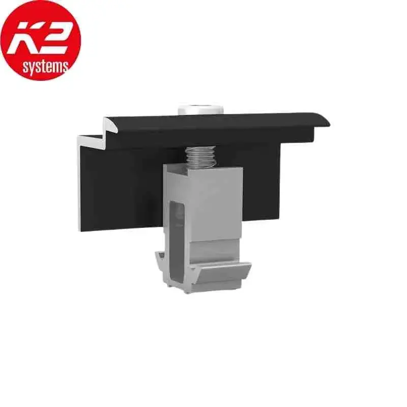 Bride Extérieure Noire Pour Minirail Ou Dome 6.10/Xpress - Cadre 30-50Mm - K2 Systems 1