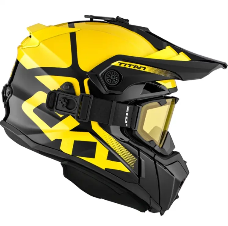 Ckx Titan Original Polar Snow Helmet With Dual Lens Goggles 1