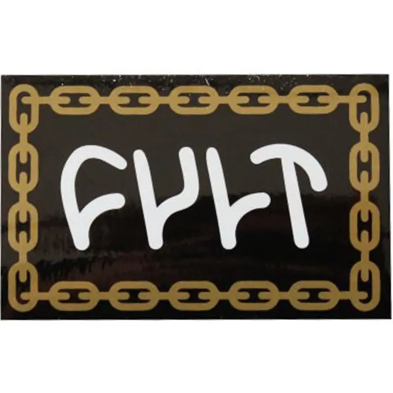 Cult Chain Logo Sticker - Black/Gold 1