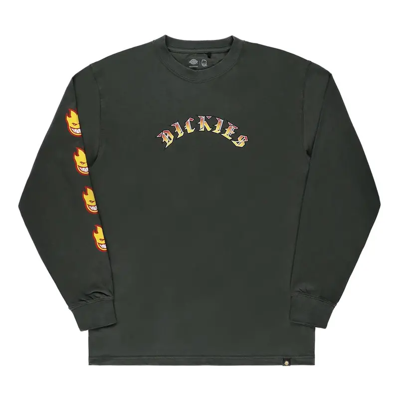 Dickies X Spitfire Kids Long Sleeve T-Shirt - Olive Green 1