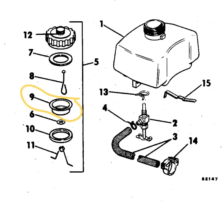 Evinrude Gas Cap Inner Cup 1
