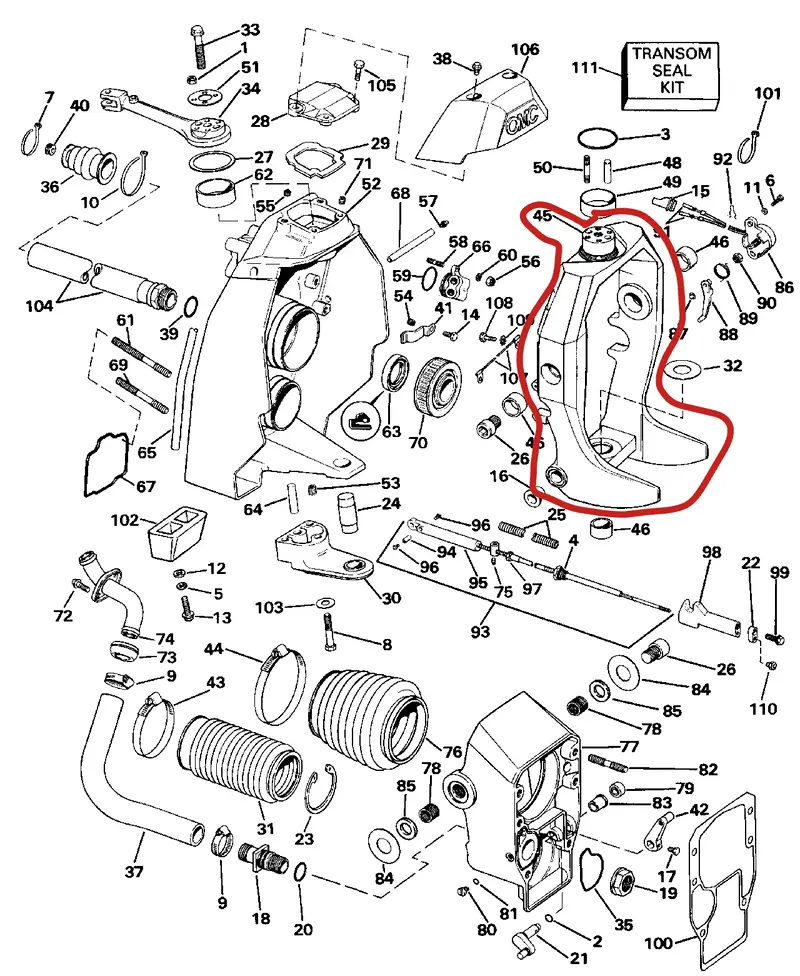 Evinrude Gimbal Assembly 1