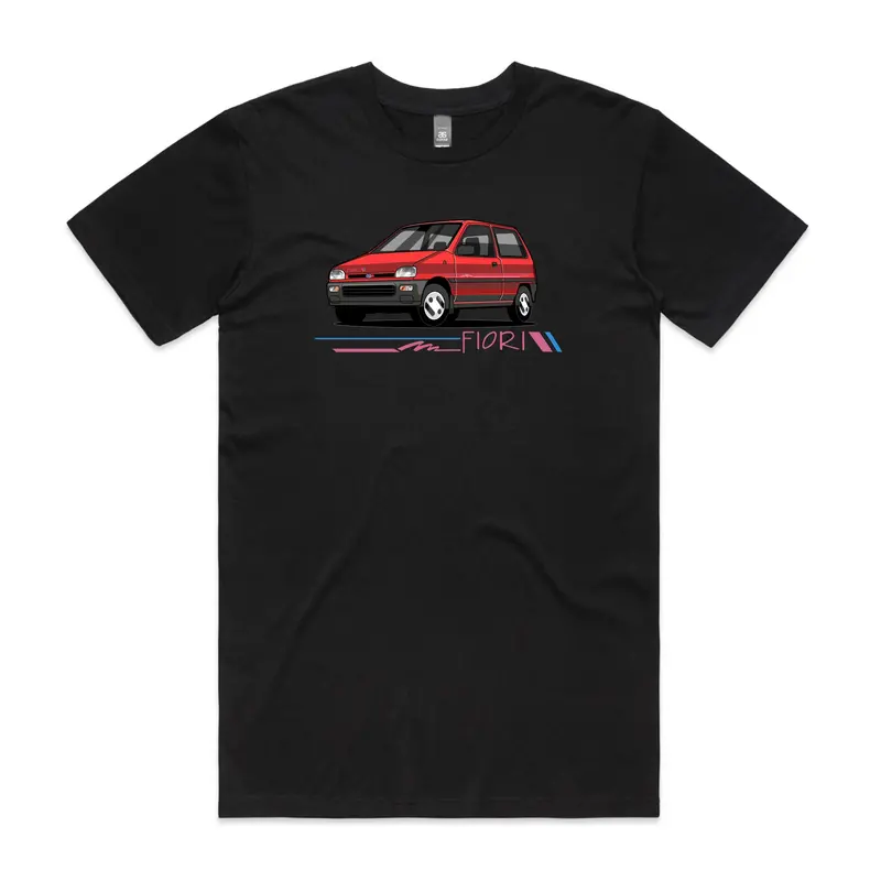 Fiori/Sherpa Retro - Red And Grey - Short Sleeve T-Shirt 3