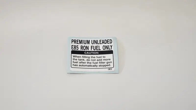 Gen 4 Liberty Fuel Filler Lid (M) Sticker With E85 Ron Designation 1