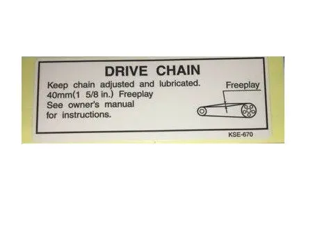 Honda Drive Chain Caution Label 1
