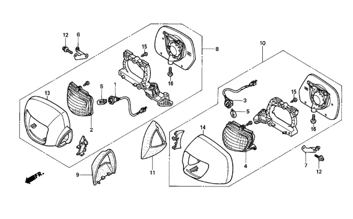 Honda Left Mirror Assembly (Gl1800) 1