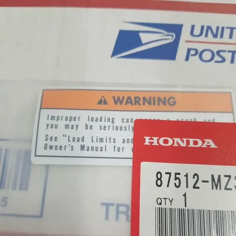 Honda Loading Label 1