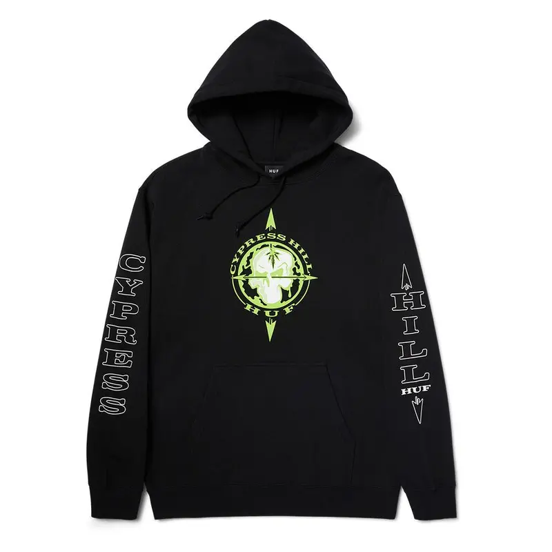 Huf X Cypress Hill Blunted Compass Pullover Hoodie - Black 1