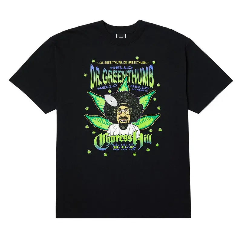 Huf X Cypress Hill Dr Greenthumb T-Shirt - Black 1