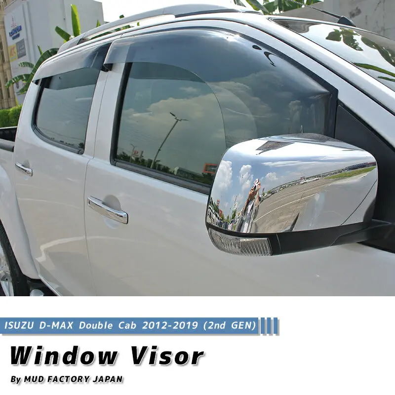Jdm Isuzu D-Max Double Cab (Rt50/85) Wind Deflectors Window Visor - Rhd Parts [Dmax2-Spw-Ls-4P] 1